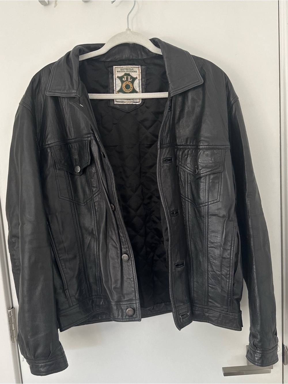Men’s Black Quilted Lined Leather Jacket